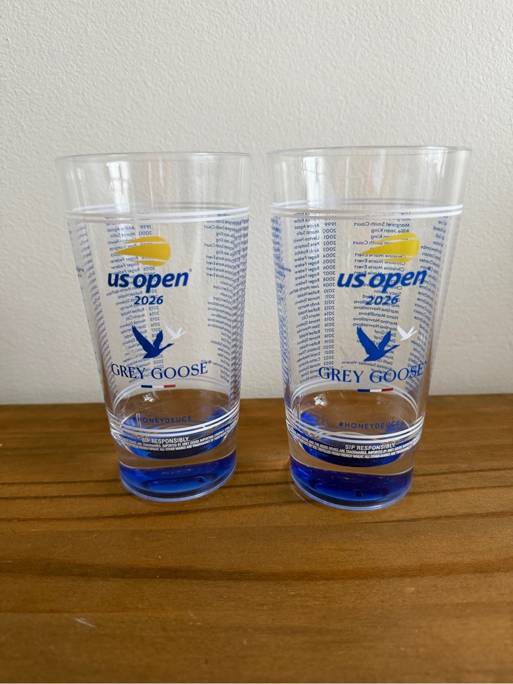 2026 US Open Tennis Grey Goose Honey Deuce Set Of 2 (Two) Souvenir Cups
